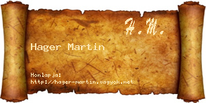 Hager Martin névjegykártya
